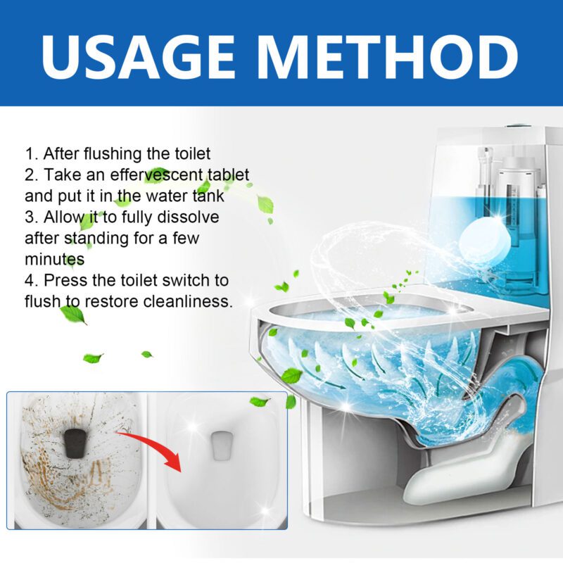 Jaysuing Toilet Effervescent Cleaning Tablets: Descaling, Deodorizing, Surface-Safe - Image 5