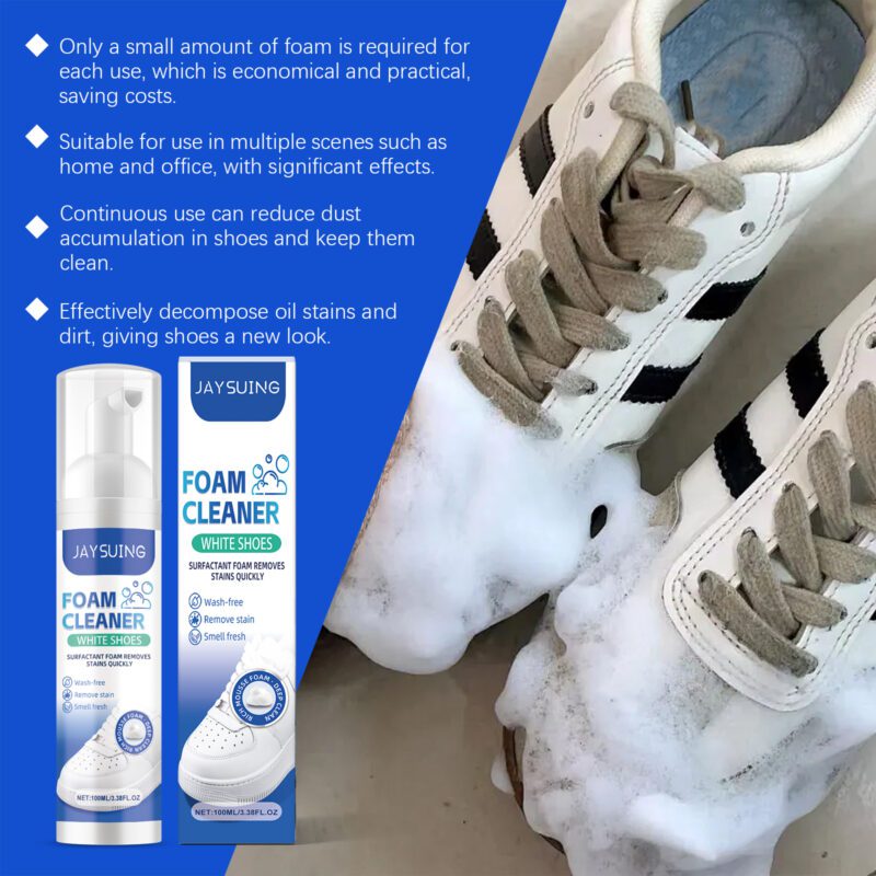 Jaysuing White Shoe Foam Cleaner: Household Shoe Care, Long-Lasting Whitening - Image 3