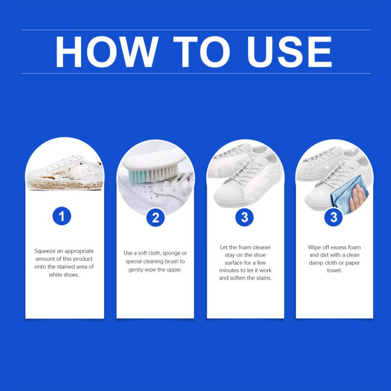 Jaysuing White Shoe Foam Cleaner: Household Shoe Care, Long-Lasting Whitening - Image 6