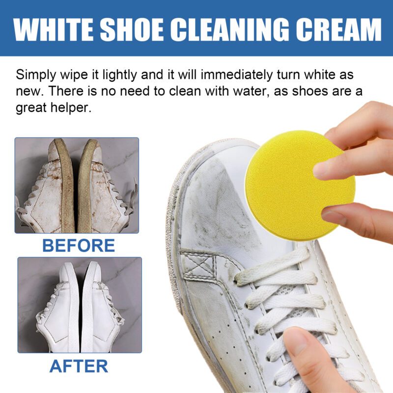 Jaysuing White Shoes Cleaning Cream - Household Shoe Whitener, Long-Lasting Stain Remover - Image 3