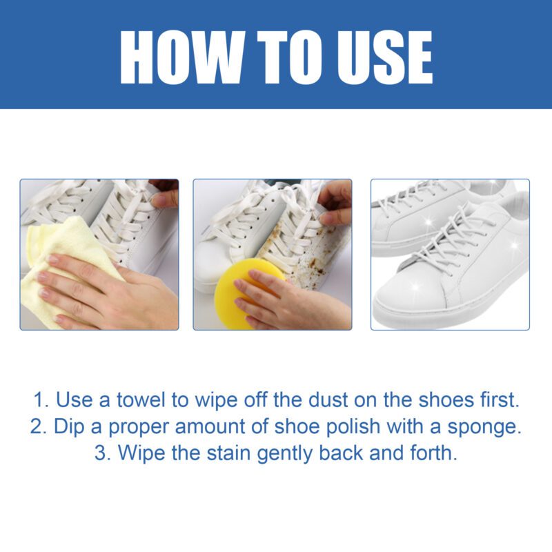 Jaysuing White Shoes Cleaning Cream - Household Shoe Whitener, Long-Lasting Stain Remover - Image 5