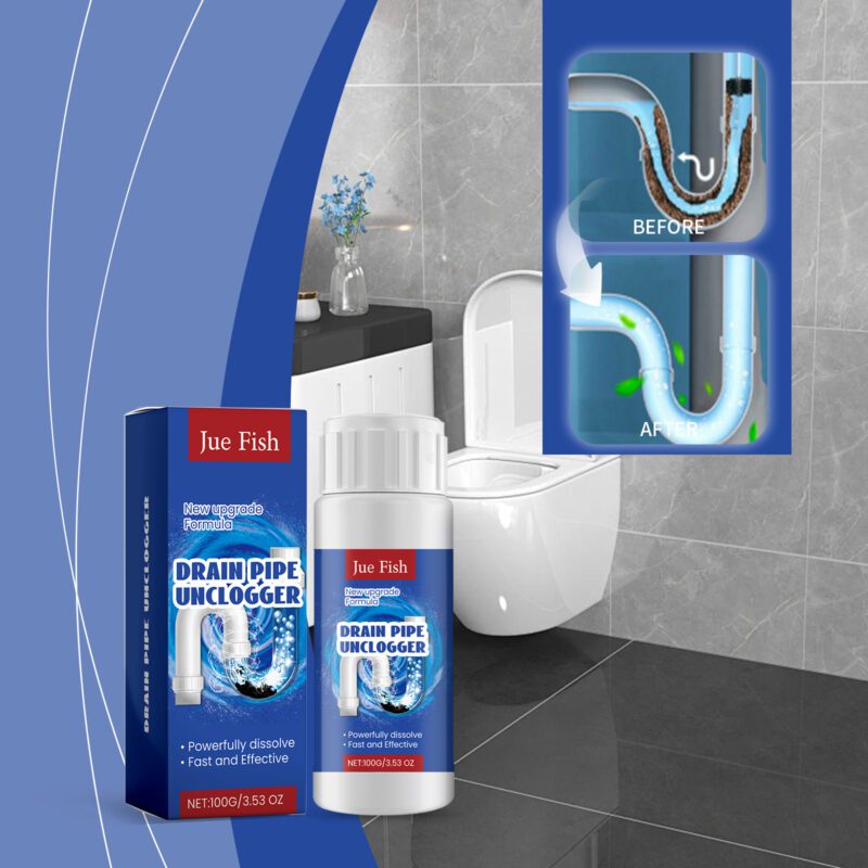 Jue-Fish Drain Cleaner: Powerful, Safe Kitchen & Bathroom Pipe Unclogger - Image 2