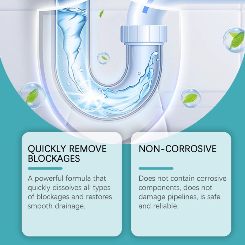 Jue-Fish Drain Unclog Gel: Multi-Purpose Kitchen/Bathroom Drain Cleaner, Deodorizing & Safe - Image 3