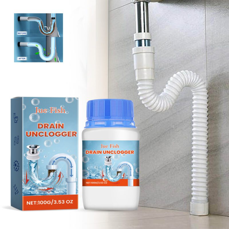 Jue Fish Drain Unclogger: Multi-Purpose Household Pipe Cleaner, Safe for Kitchen/Toilet