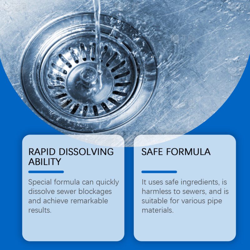 Jue Fish Drain Unclogging Agent: Safe Multi-Purpose Grease Dissolver for Household Drains - Image 3