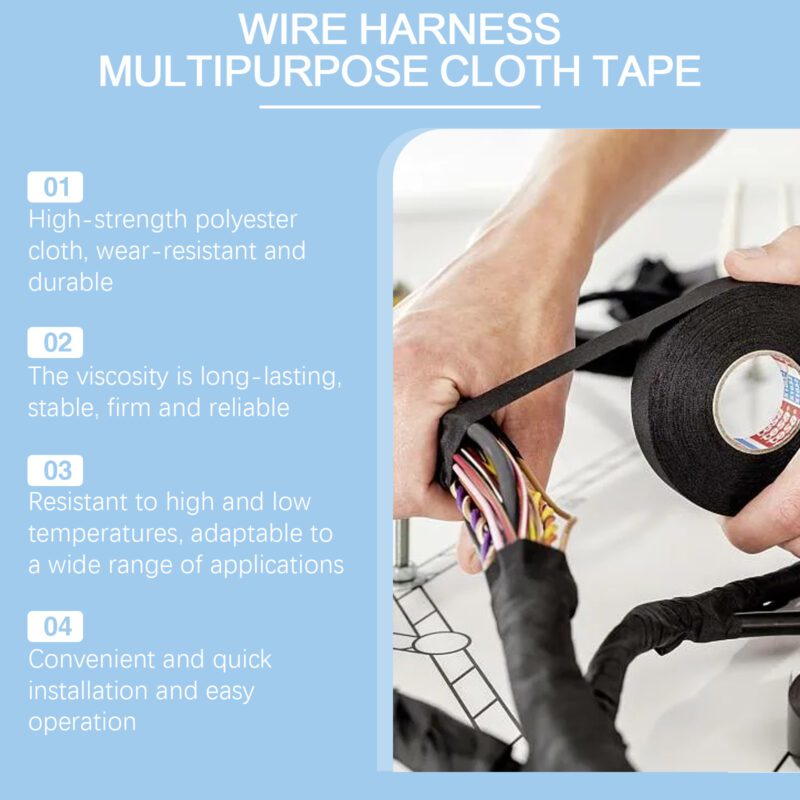 Jue-Fish Flame Retardant Wire Harness Tape: Household Cable Organizer, Long-Lasting Adhesion - Image 3