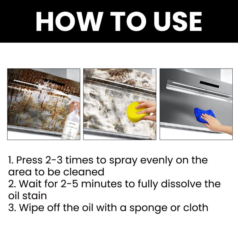 Jue-Fish Heavy Oil Foam Cleaner: Multi-Purpose Kitchen & Household Surface Safe Cleaner - Image 5