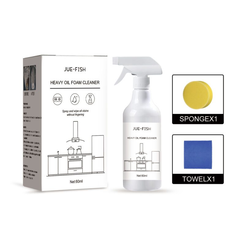 Jue-Fish Heavy Oil Foam Cleaner: Multi-Purpose Kitchen & Household Surface Safe Cleaner