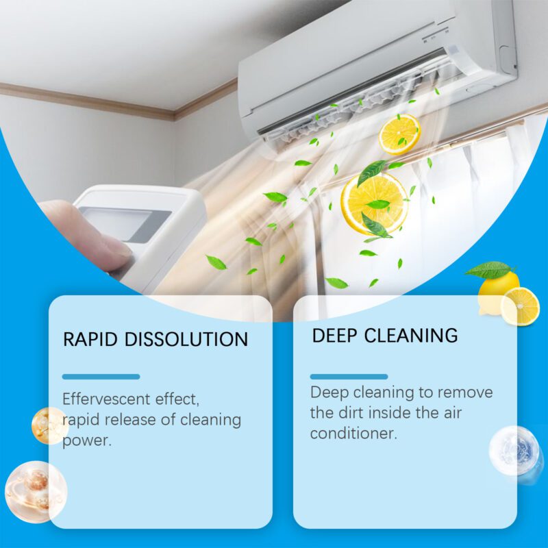 Jue-Fish Household AC Cleaning Effervescent Tablets: Long-Lasting Freshness, Safe Surfaces - Image 3