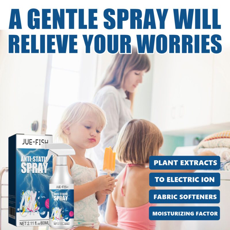 Jue-Fish Household Antistatic Spray: Long-Lasting, Fabric-Safe Static Remover - Image 2