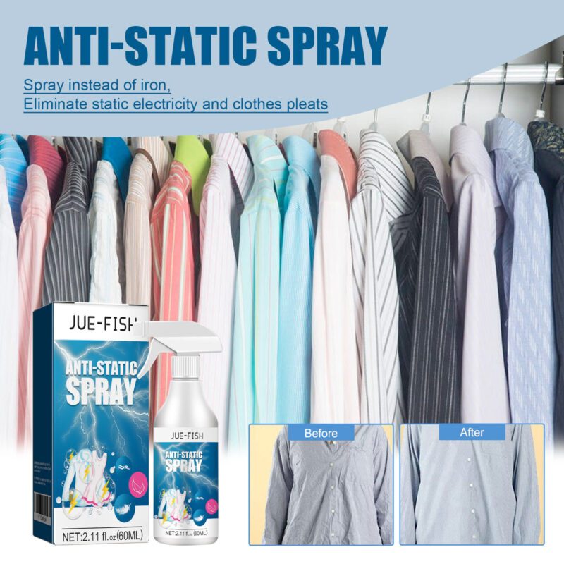 Jue-Fish Household Antistatic Spray: Long-Lasting, Fabric-Safe Static Remover - Image 4