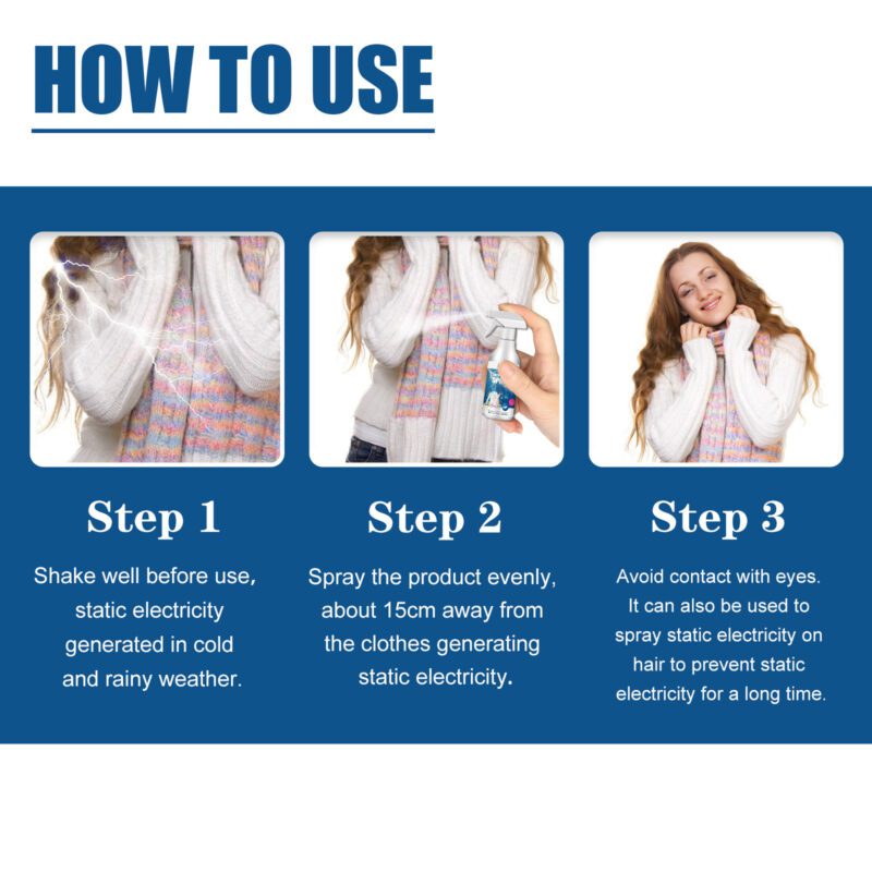 Jue-Fish Household Antistatic Spray: Long-Lasting, Fabric-Safe Static Remover - Image 6