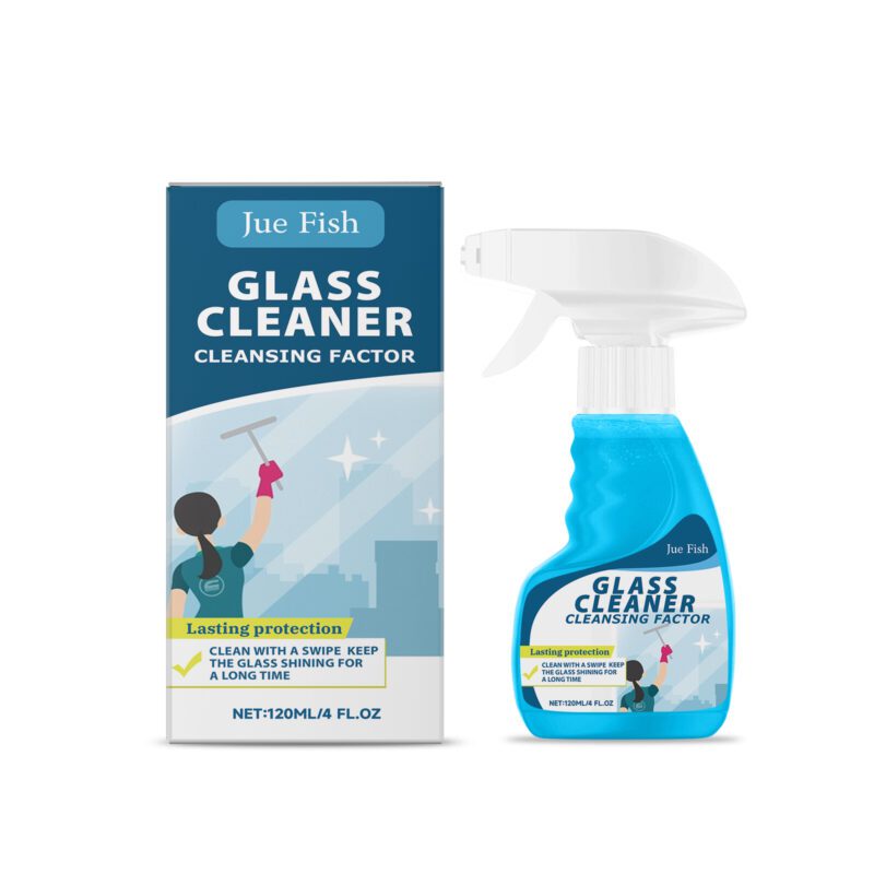 Jue-Fish Household Glass Cleaner: Multi-Purpose Mirror/Window Stain/Oil Remover Spray