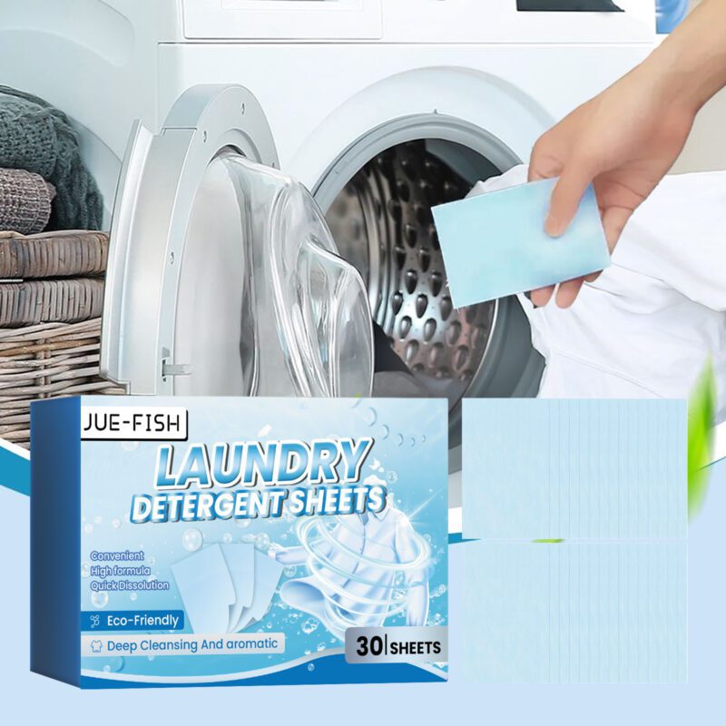 Jue-Fish Laundry Detergent Sheets: Deep Clean, Stain-Removing, Long-Lasting Fragrance - Image 2