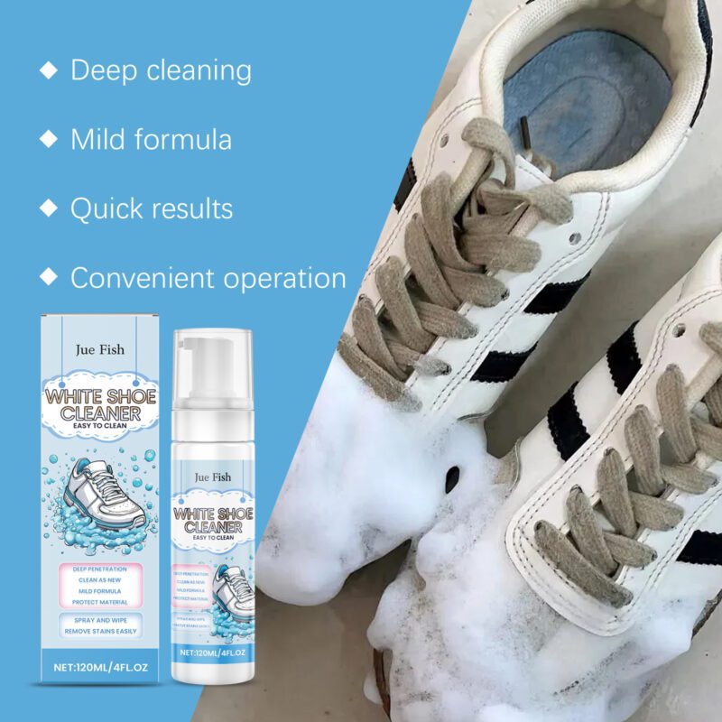 Jue-Fish Little White Shoe Cleaner - Long-Lasting, Surface-Safe Household Shoe Care - Image 2