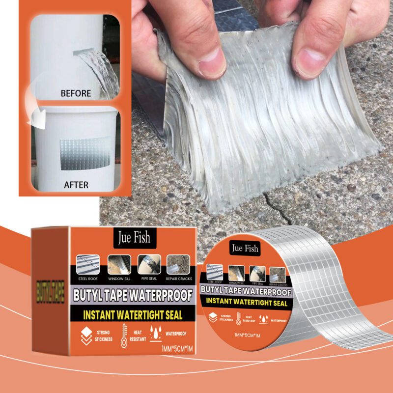 Jue-Fish Long-Lasting Household Waterproof Butyl Tape: Roof Leak Repair, Moisture-Proof Sealant - Image 2