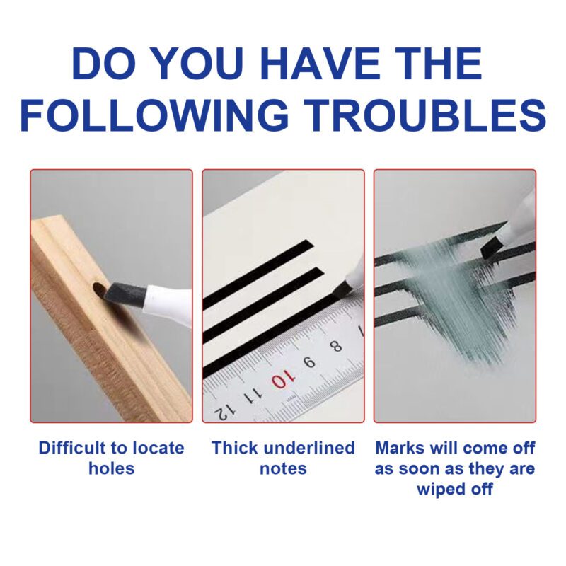 Jue-Fish Long Nib Marker: Multi-Surface Household Woodworking Marker, Quick-Drying Waterproof - Image 3