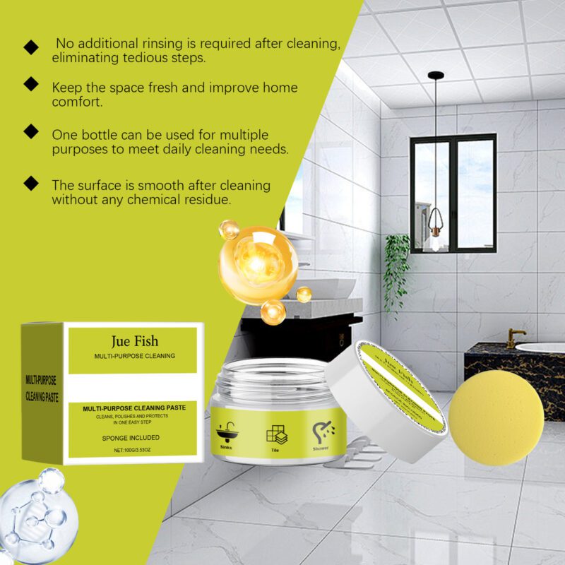 Jue-Fish Multi-Purpose Cleaning Paste: Kitchen Bathroom Furniture Safe Long-Lasting Household Cleaner - Image 3