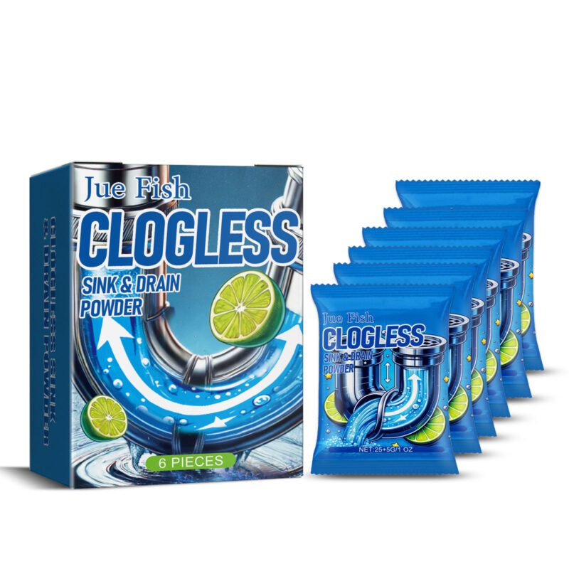 Jue Fish Multi-Purpose Drain Cleaner: Kitchen & Toilet Clog Remover (Fast-Acting, Safe)