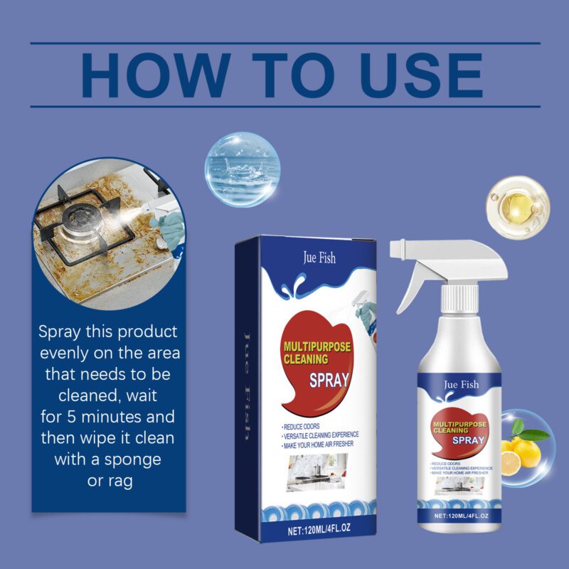 Jue Fish Multi-Purpose Household Cleaner Spray | Kitchen & Floor Care, Long-Lasting, Surface-Safe - Image 6