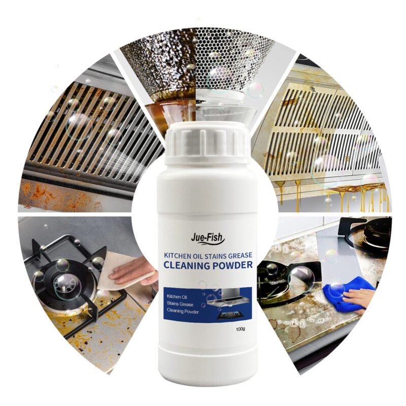 Jue-Fish Multi-Purpose Kitchen Cleaning Powder - Oil Stain Remover, Safe Degreaser - Image 3