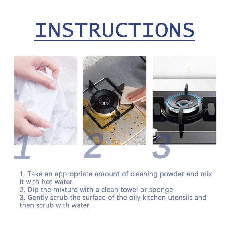 Jue-Fish Multi-Purpose Kitchen Cleaning Powder - Oil Stain Remover, Safe Degreaser - Image 6