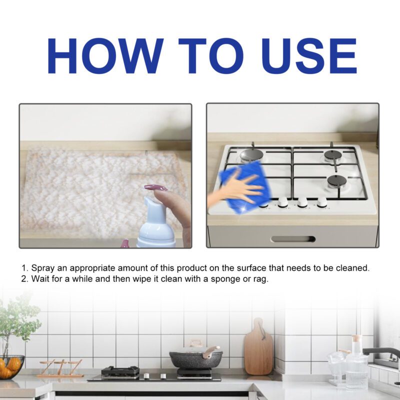 Jue-Fish Multi-Purpose Kitchen Foam Cleaner | Heavy Oil Remover, Surface-Safe Household Cleaner - Image 6