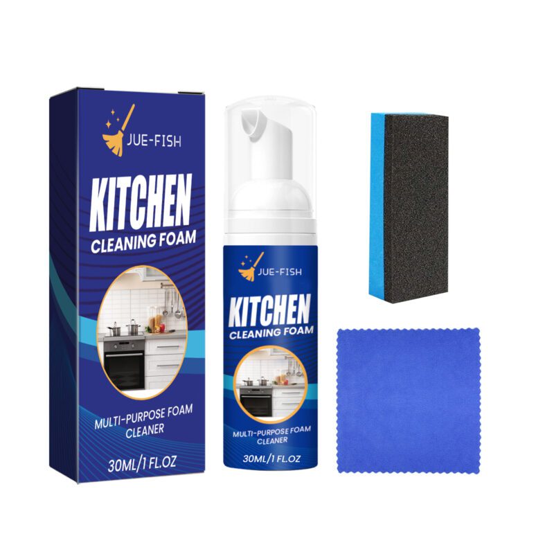 Jue-Fish Multi-Purpose Kitchen Foam Cleaner | Heavy Oil Remover, Surface-Safe Household Cleaner