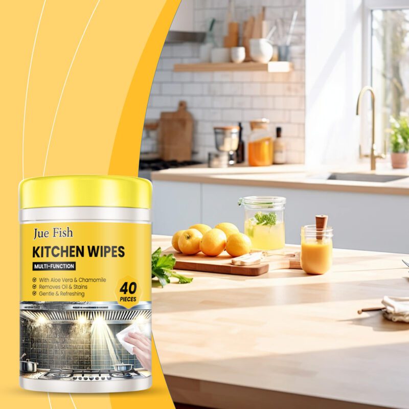 Jue-Fish Multi-Purpose Kitchen Wipes | Heavy Oil Cleaning, Household Safe - Image 2