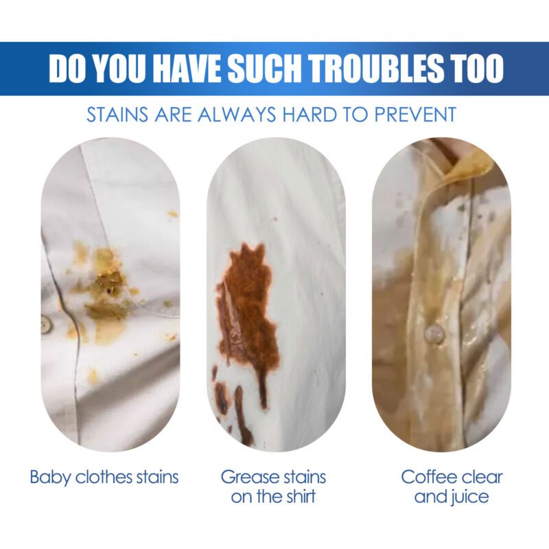 Jue-Fish Multi-Purpose Laundry Stain Remover – Removes Stubborn Oil/Sweat Stains, Safe for Fabrics - Image 3