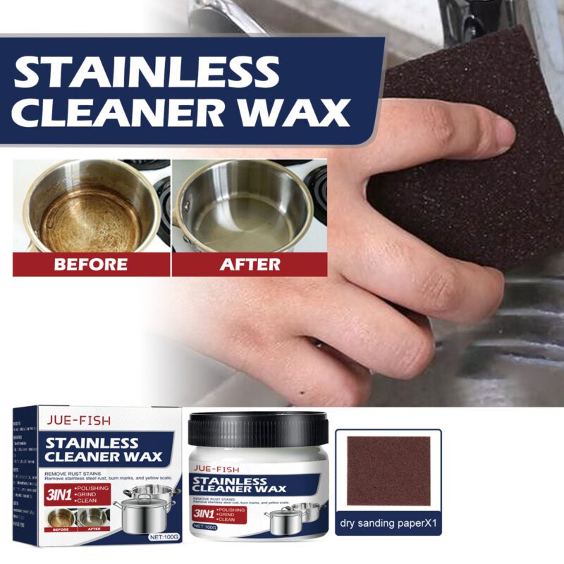 Jue-Fish Multi-Purpose Metal Polish: Kitchen Grease & Rust Remover, Long-Lasting Shine - Image 2