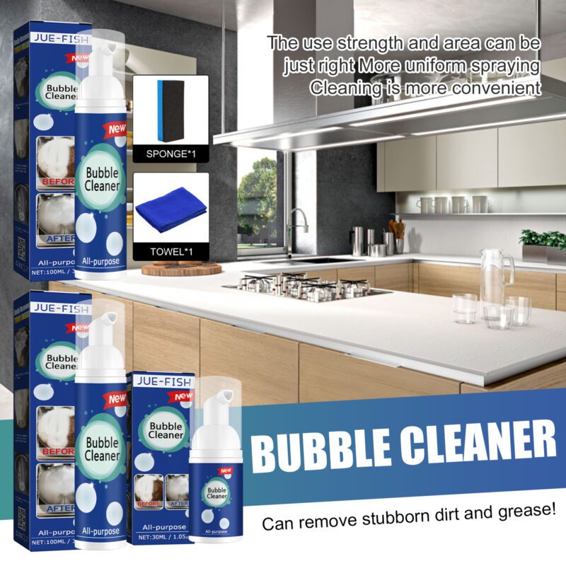 Jue-Fish Multi-Purpose Oil Foam Cleaner: Kitchen Heavy Oil, Surface-Safe - Image 4