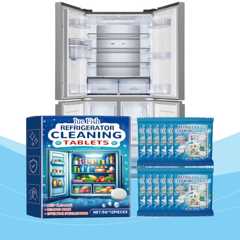 Jue-Fish Multi-Purpose Refrigerator Cleaning Tablets: Kitchen & Household Stain Remover (Long-Lasting)