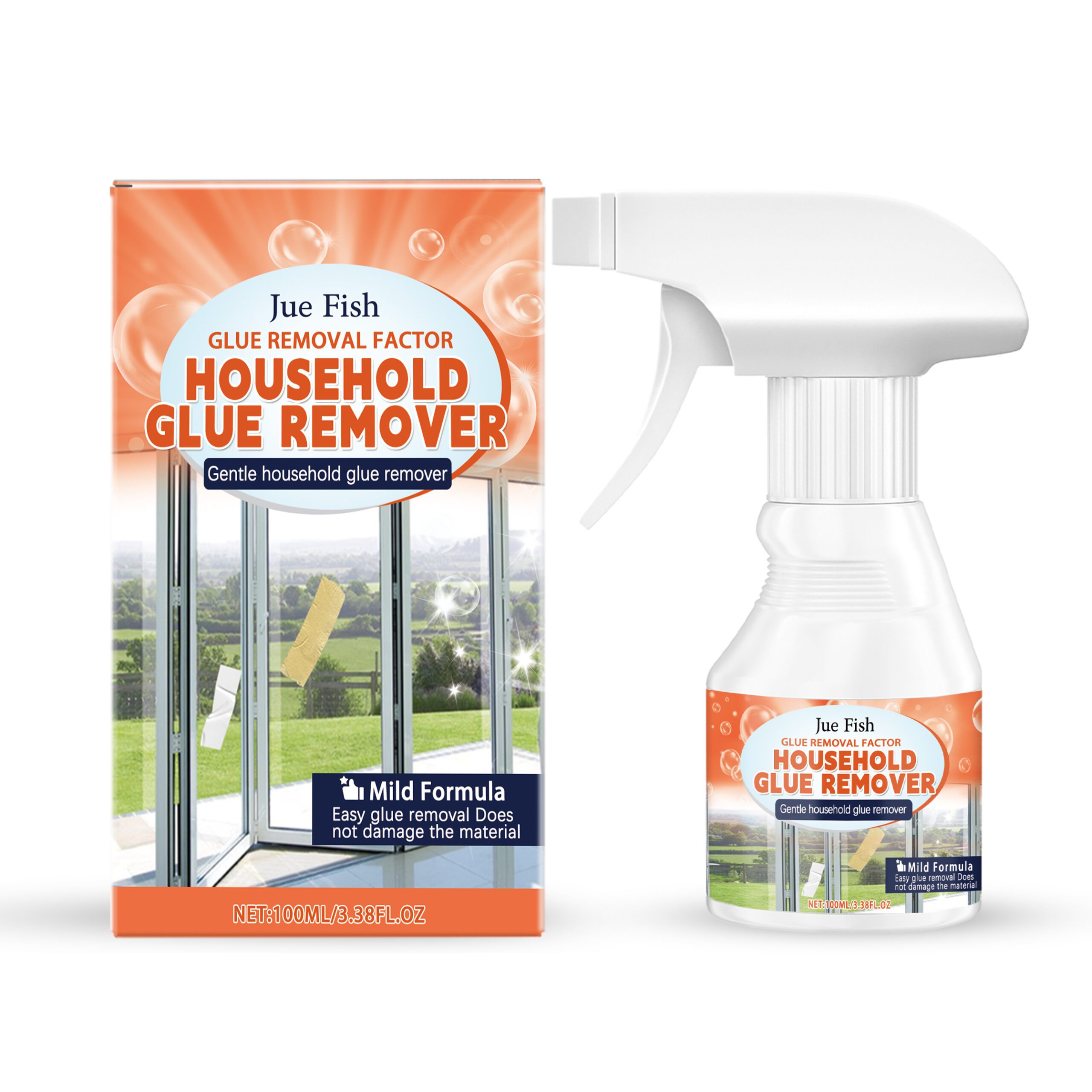 Jue-Fish Multi-Purpose Surface-Safe Household Glue Remover – Adhesive Cleaner