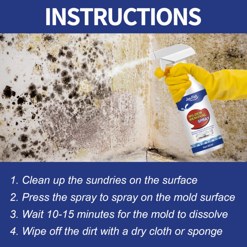 Jue-Fish Surface-Safe Mildew Remover Spray – Multi-Purpose Bathroom & Kitchen Stain Cleaner - Image 6