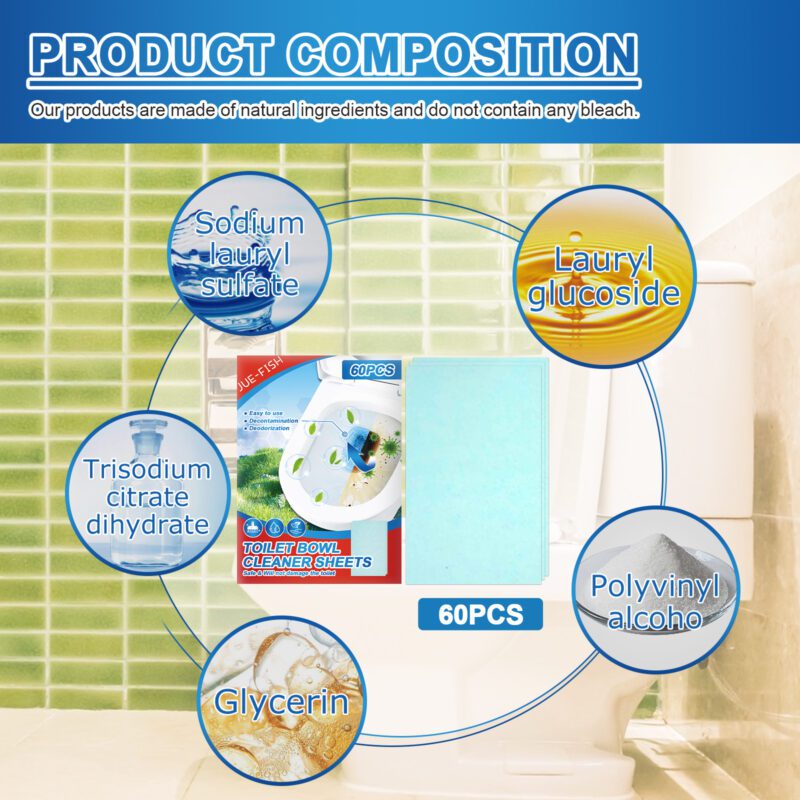 Jue-Fish Toilet Cleaning Tablets: Deodorizing, Stain Removal, Fast-Acting Household Cleaner - Image 5