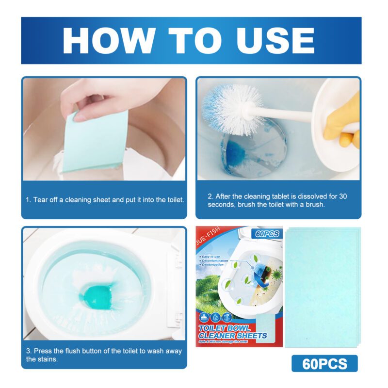 Jue-Fish Toilet Cleaning Tablets: Deodorizing, Stain Removal, Fast-Acting Household Cleaner - Image 6