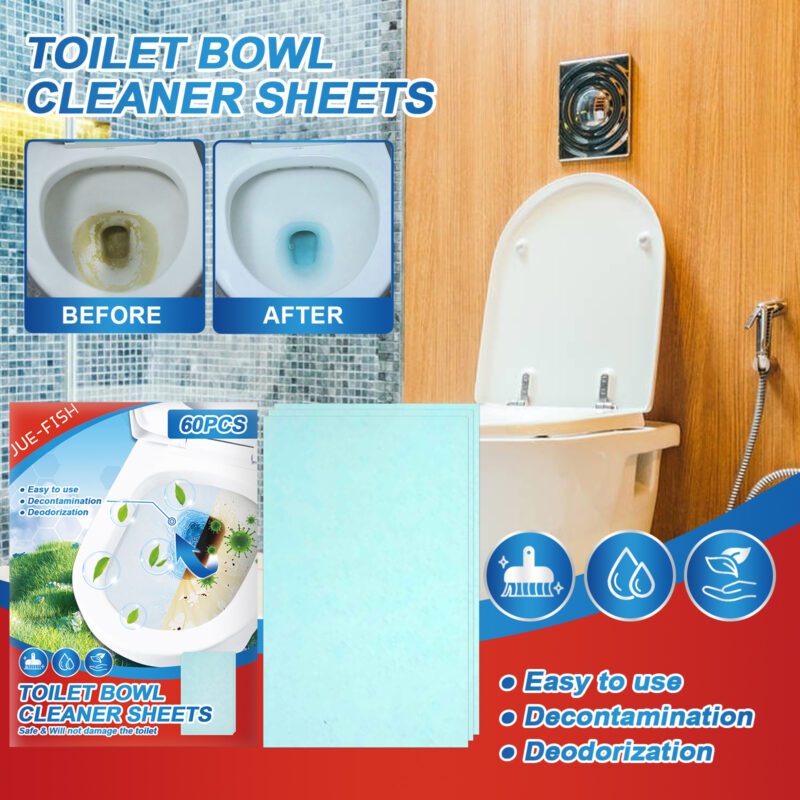 Jue-Fish Toilet Cleaning Tablets: Deodorizing, Stain Removal, Fast-Acting Household Cleaner