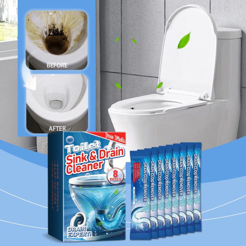 Jue-Fish Toilet Drain Cleaner Powder – Anti-Clog, Odor Control, Long-Lasting - Image 2