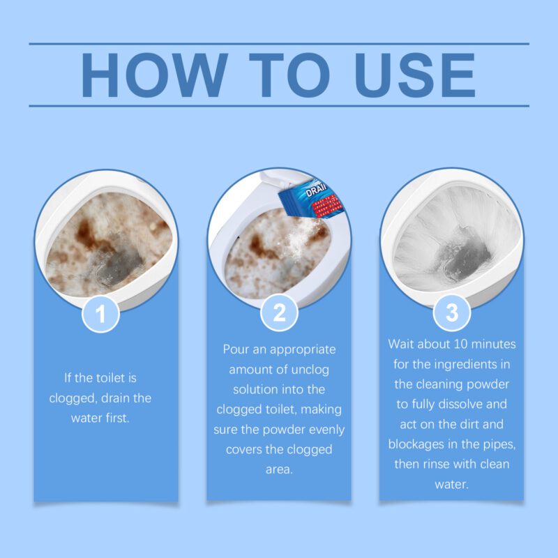 Jue-Fish Toilet Drain Cleaner Powder – Anti-Clog, Odor Control, Long-Lasting - Image 6