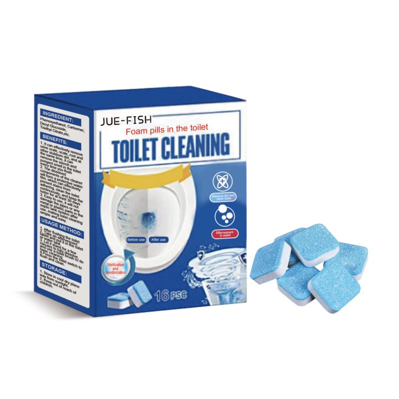 Jue-Fish Toilet Effervescent Tablets: Multi-Purpose Stain Remover, Deodorant, Safe Cleaning - Image 2