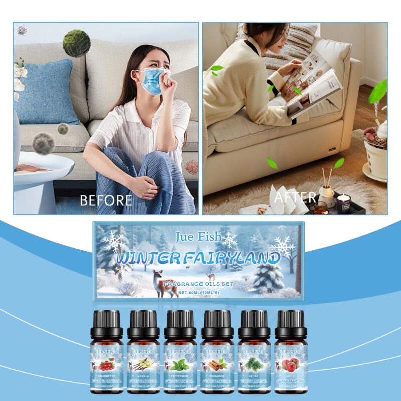 Jue-Fish Winter Aromatherapy Oil Set: Multi-Purpose Essential Oils for Fresh, Warm Home Air - Image 2