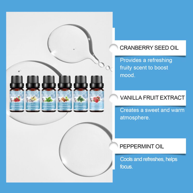 Jue-Fish Winter Aromatherapy Oil Set: Multi-Purpose Essential Oils for Fresh, Warm Home Air - Image 4