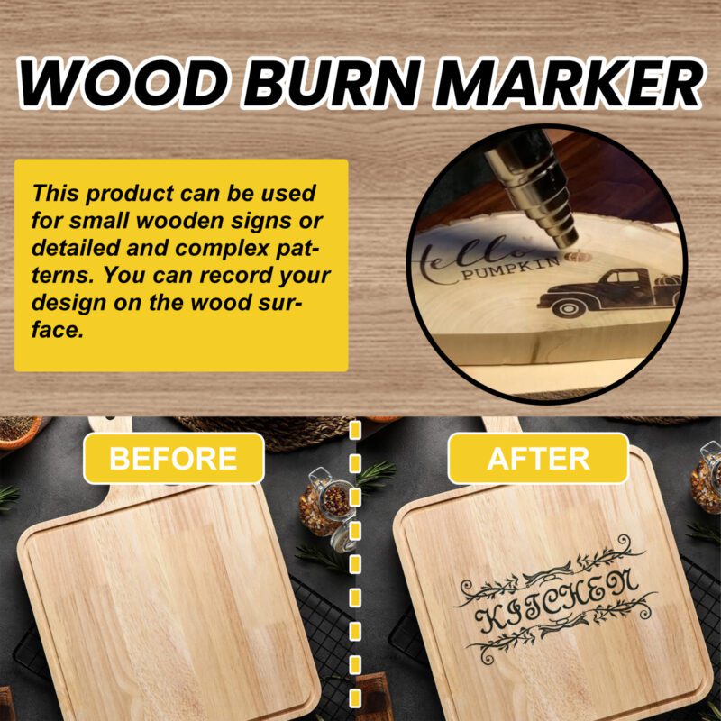 Jue-Fish Wood Burning Marker – Multi-Purpose Household Wood Care, Safe for Cutting Boards & Furniture - Image 3