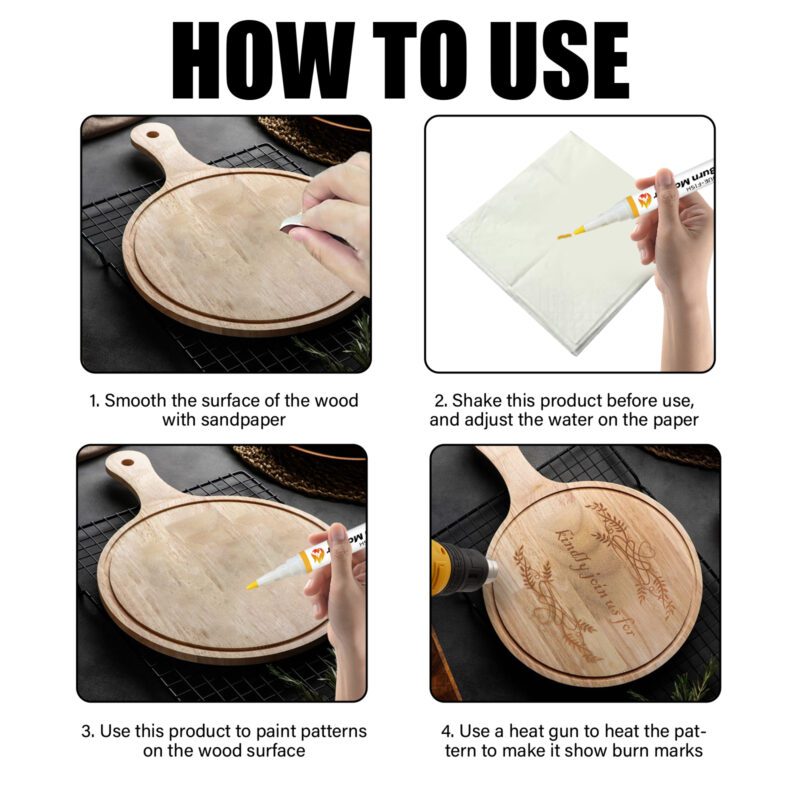 Jue-Fish Wood Burning Marker – Multi-Purpose Household Wood Care, Safe for Cutting Boards & Furniture - Image 5
