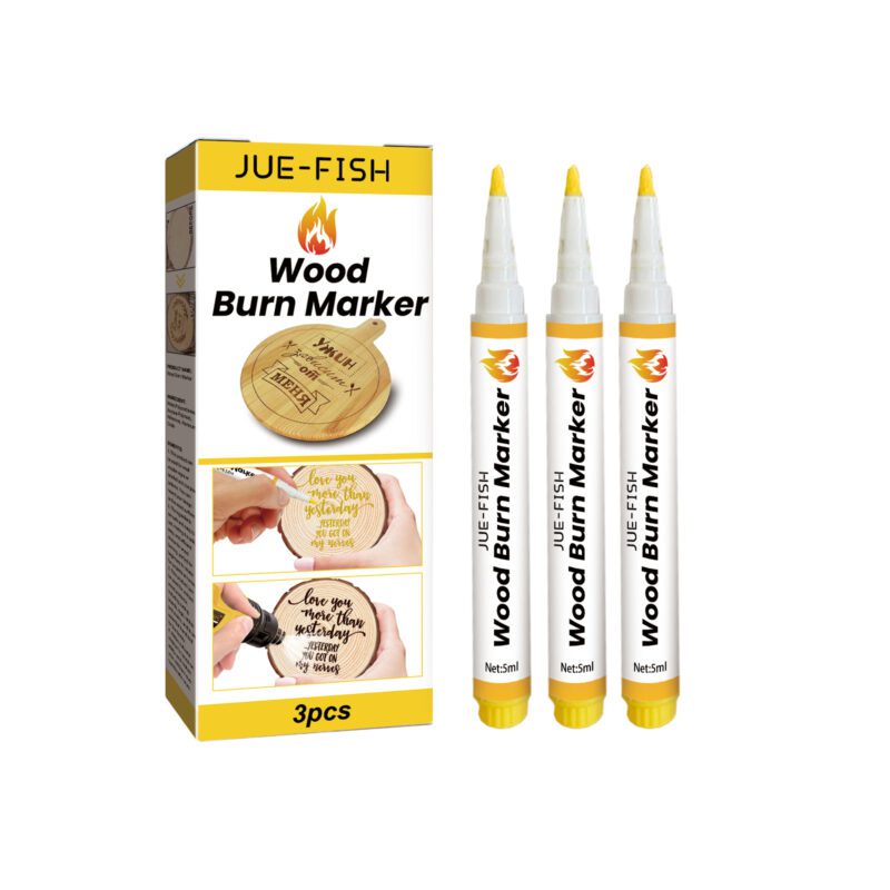 Jue-Fish Wood Burning Marker – Multi-Purpose Household Wood Care, Safe for Cutting Boards & Furniture