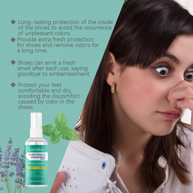 Laniska Shoe Deodorant Spray: Long-Lasting Odor Elimination, Safe for Surfaces - Image 4