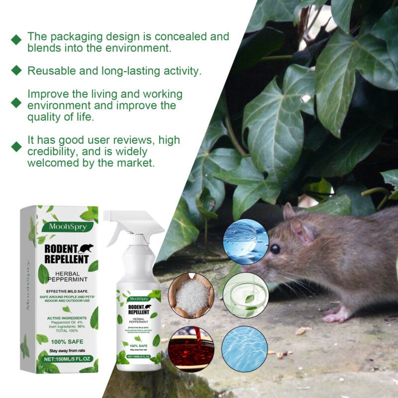 MoonSpry Minty Mouse-Repellent Spray | Household Pest Control, Safe Long-Lasting Indoor Rodent Repellent - Image 4