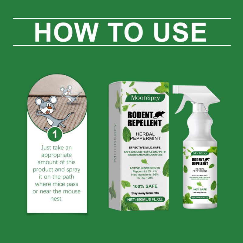 MoonSpry Minty Mouse-Repellent Spray | Household Pest Control, Safe Long-Lasting Indoor Rodent Repellent - Image 6