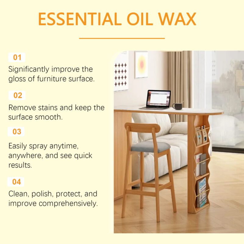 Multi-Purpose Beeswax Spray: Furniture & Floor Care, Long-Lasting Polish, Surface-Safe - Image 3